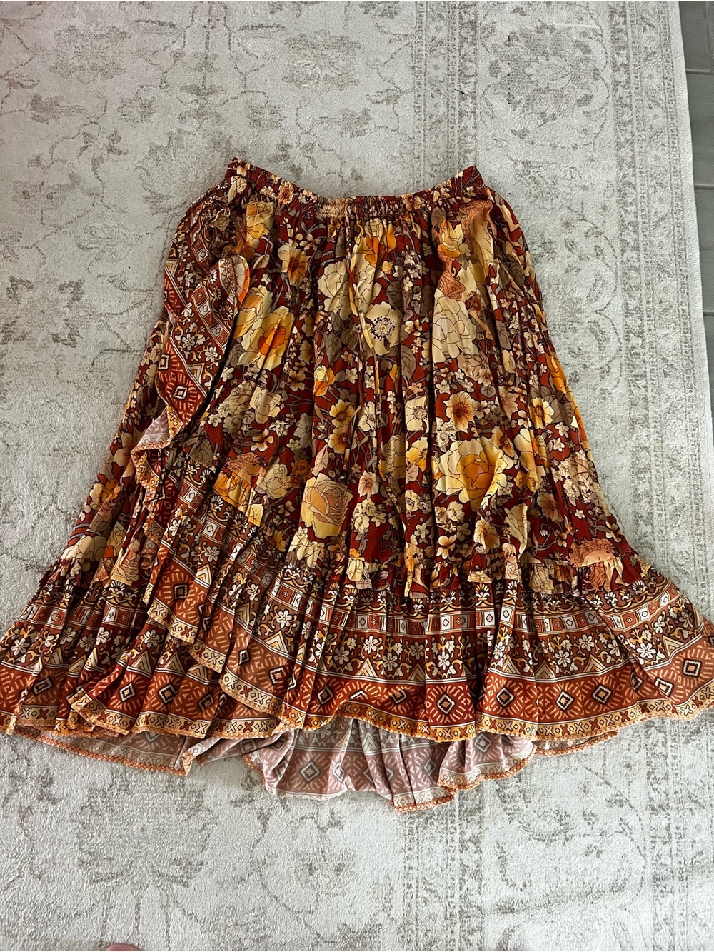 Spell and the Gypsy Collective Lady Amethyst Floral Tiered Midi Skirt XL - Picture 2 of 4